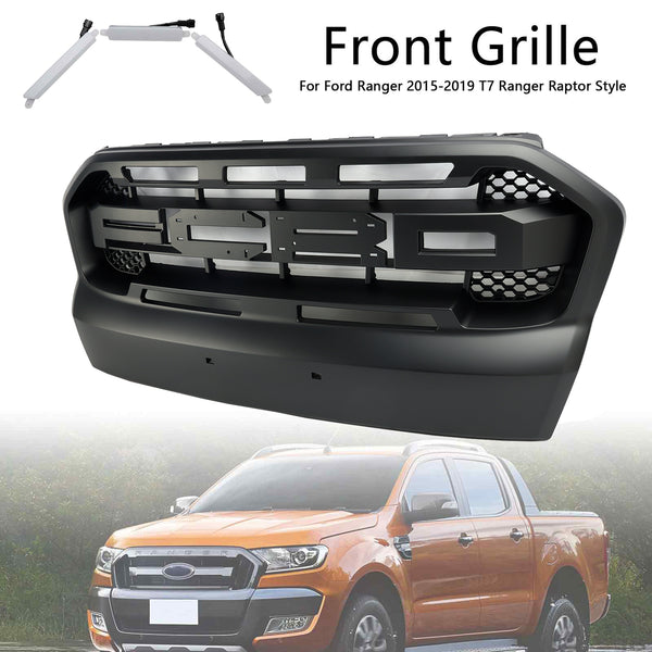 Raptor Style Front Bumper Grill Grille Fit Ford Ranger 2015-2019 T7 W/LED