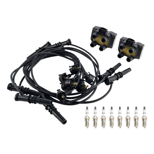 1994-1997 Ford Thunderbird V8 4.6L 2 Ignition Coil Pack 8 Spark Plugs and Wire Set FD487 DG530 Generic