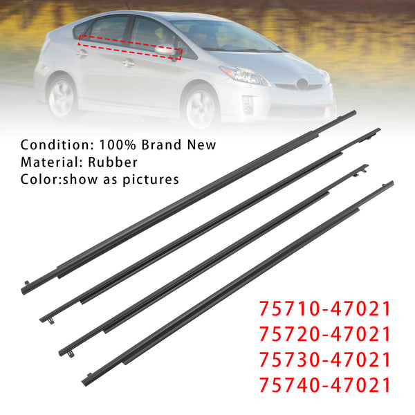 2010-2015  Toyota Prius 4PCS Door Glass Belt Outer Molding Weatherstrip