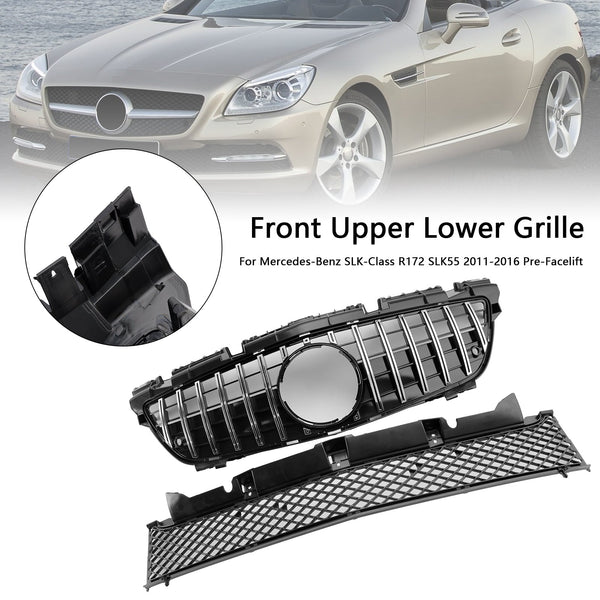 2011-2016 Mercedes-Benz SLK-klasse R172 SLK55 Chrome Front Upper Nedre Grille A1728880160 Generisk