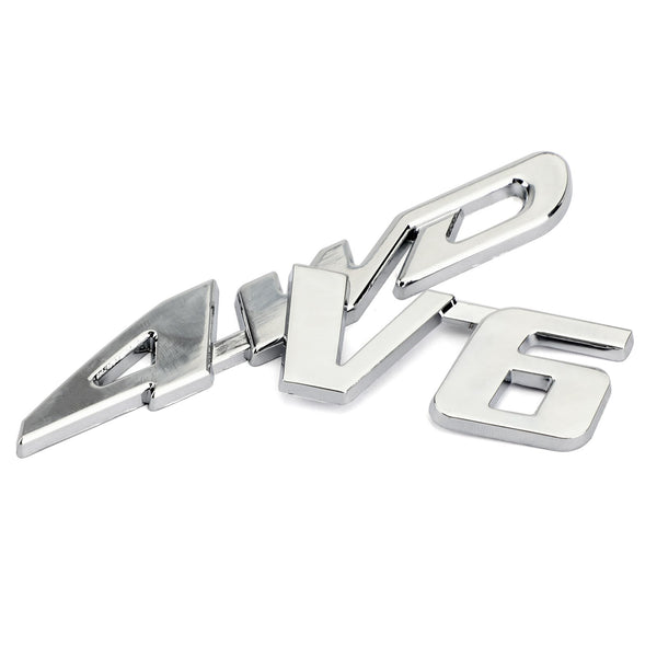 3D Chrome Metal 4WD Kofferbak Achterspatbord Embleem Badge Decal Sticker 4WD SUV V6