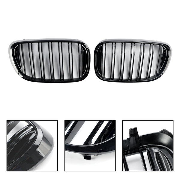 2015.07-2019.01 BMW 7 Series G11 Long-Wheel Base Pre-Facelift Black 2 Slat Front Kidney Grill Grille