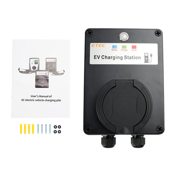 EV chargeur chargeur boîte murale unité prise rapide EV WallBox 32A 22KW Type2 IP65 intérieur extérieur générique