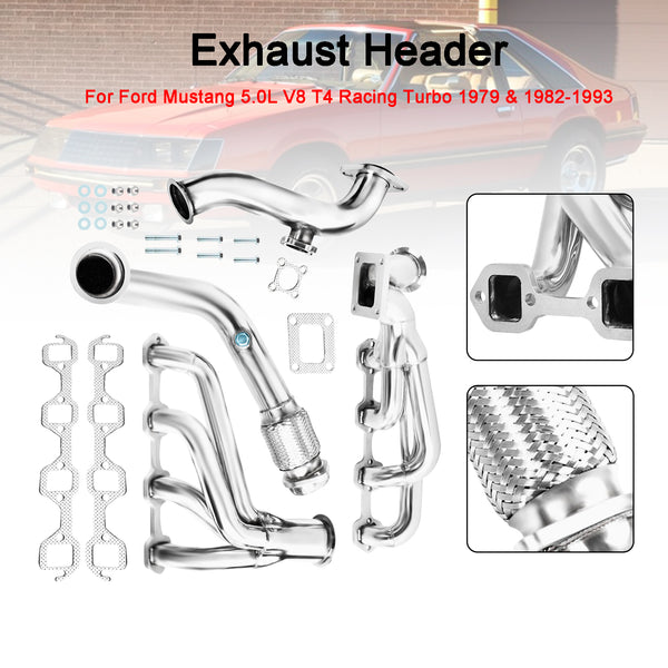 1979 & 1982-1993 Ford Mustang 5.0L V8 T4 Racing Turbo Exhaust Header Manifold