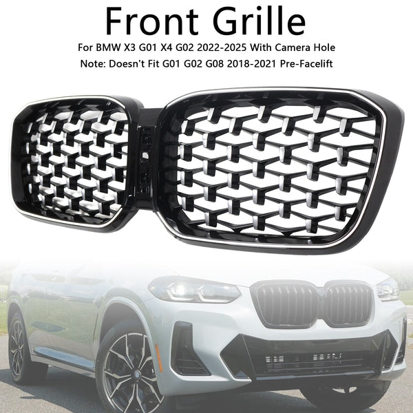 2022-2025 BMW X3 G01 X4 G02 Diamond Burumper Grille renale CHORME GENERIC