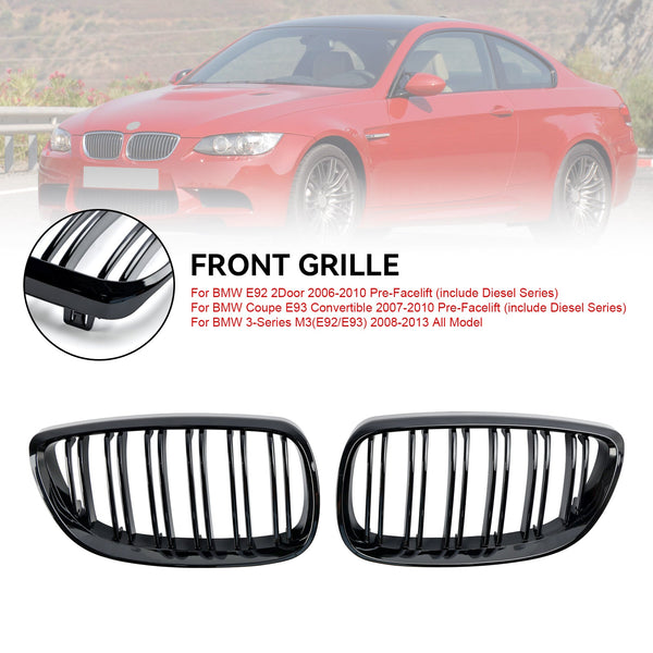 2008-2013 BMW 3-serie M3(E92/E93) Glanssvart njurgrill framtill 51137157277 51137157278 Generisk