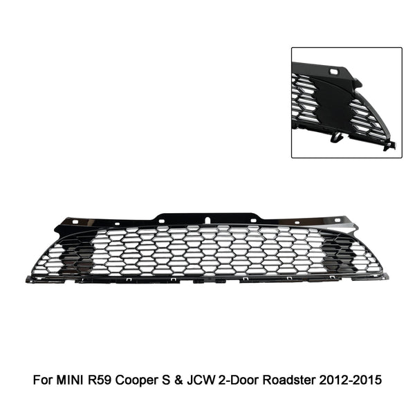 2007-2013 MINI R56 Cooper JCW 3-dörrars halvkombi glansig svart främre stötfångargrill Generic