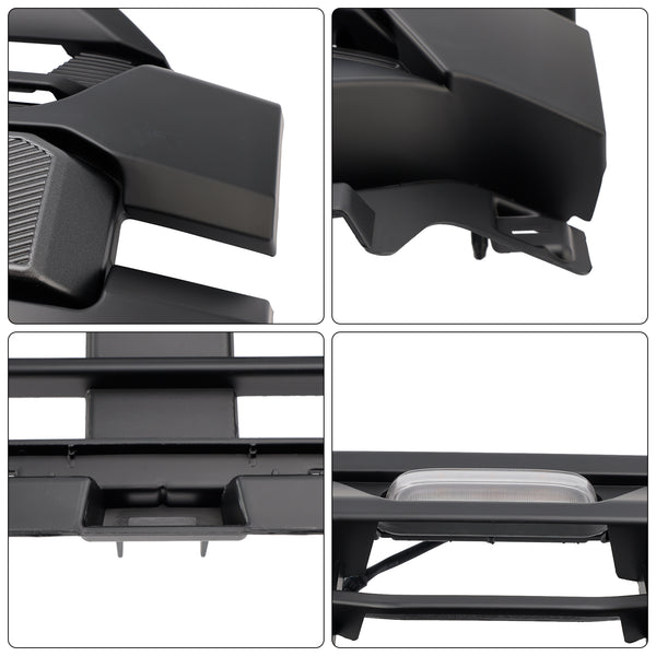 Black Front Bumper Grille Grill Fit Ford F150 2024+ With LED