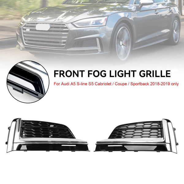 2018-2019 Audi S5 A5 S-Line 2 stuks voorbumper mistlamp grille afdekking trim 8W6807682 VROEG 6 8W6807681 FRU6 Generiek