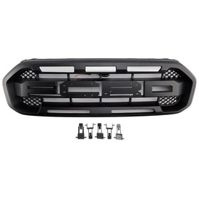2019-2023 Ford Ranger s LED světlem bez předních kamer černého dravkového stylu přední nárazník Grill Grille Generic