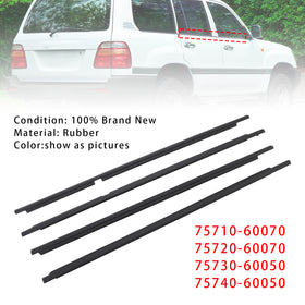 1998-2007 Toyota Land Cruiser LC 100 4PCS Door Glass Belt Outer Moulding WeatherstripAuto & Motorrad: Teile, Auto-Ersatz- & -Reparaturteile, Karosserieteile!