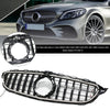 Mercedes Benz Classe C 2015-2021 W205 C200 C250 C300 C350 Griglia paraurti anteriore nera con LED generico