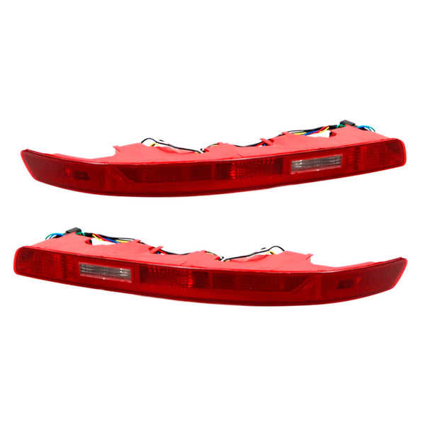 Left&Right Rear Bumper Reflector Tail Light Lamp Red Lens For Audi Q7 2007-2015