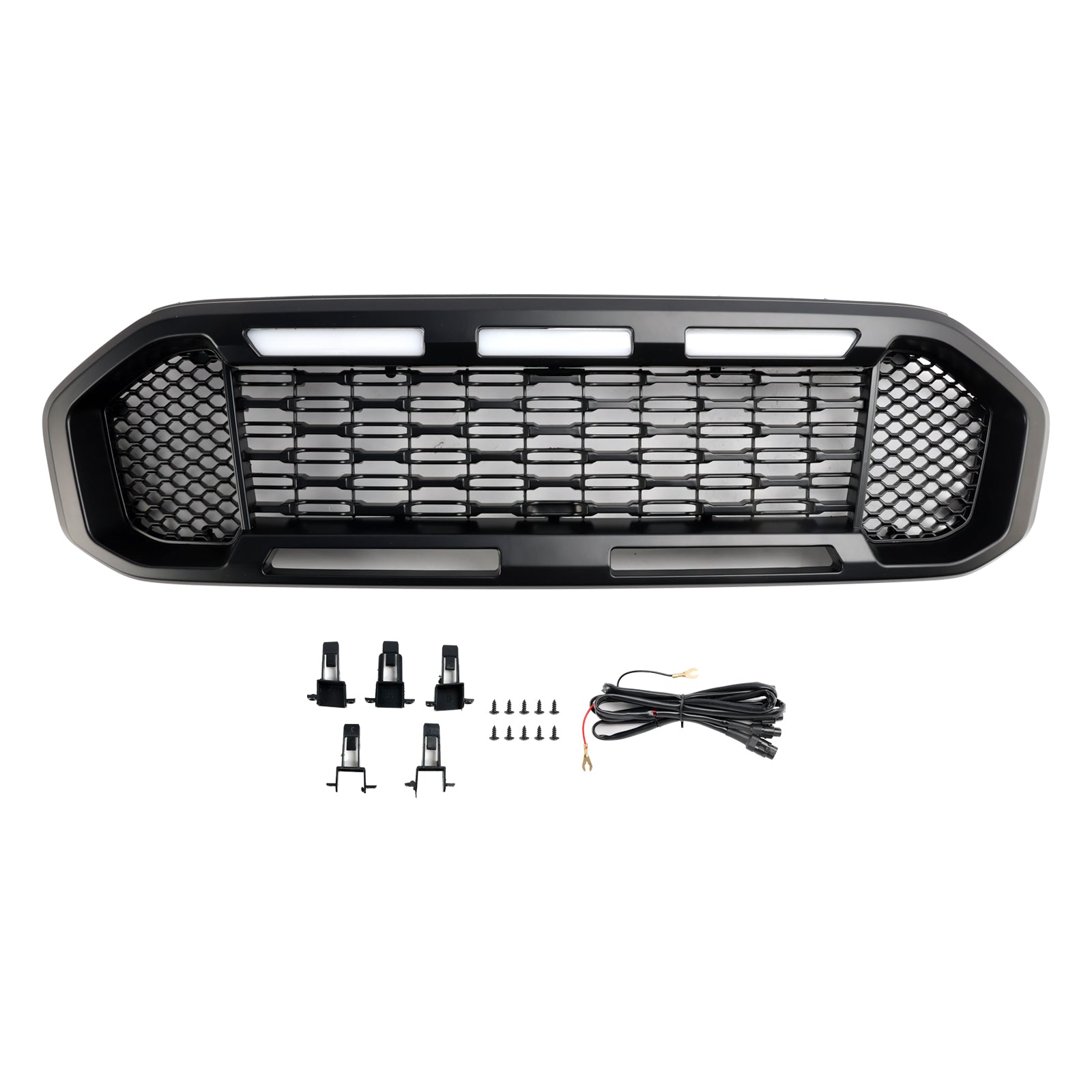 2019-2023 Ford Ranger Black Front Bumper Grille T8 W/LED Light