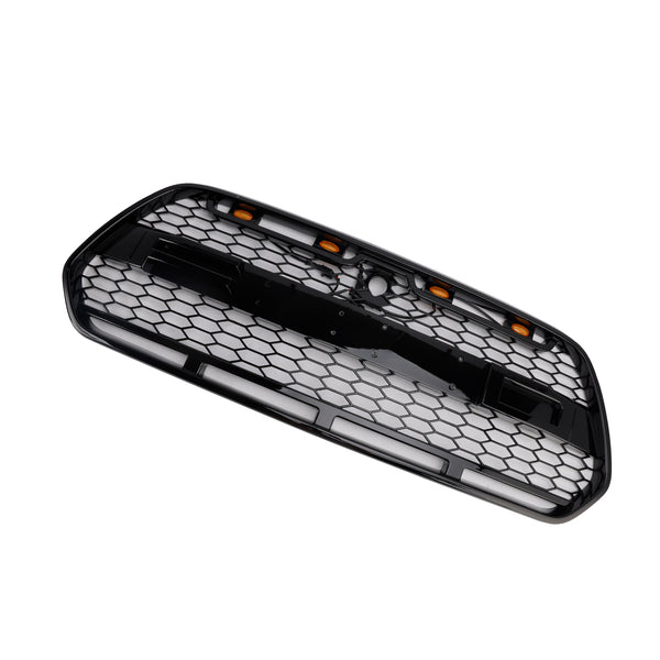 Gloss Black Front Bumper Grille Grill Fit Ford Transit MK8 2015-2018 Raptor W/LED