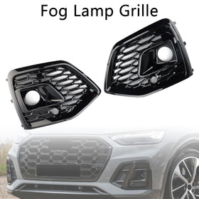 RSQ5 Style Front Fog Lamp Grille Cover Fit Audi Q5 SQ5 S-Line 2021-2025 Black