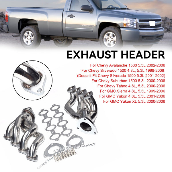 1999-2006 Chevy Silverado 1500 4.8L 5.3L Manifold Headers