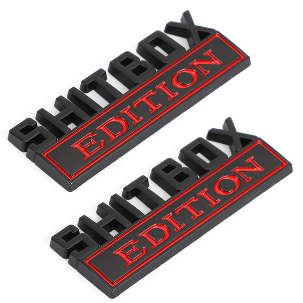 2 st Shitbox Edition Emblem Decal Badges Stickers Voor Ford Chevy Auto Vrachtwagen #D