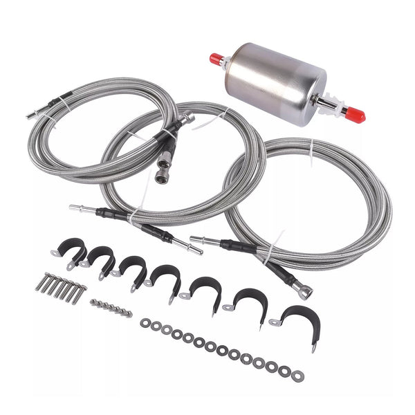 2001-2003 GMC Sierra 2500 HD 3500 Stainless Steel Braided Fuel Lines Kit 819-840 15043857