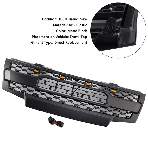 2009-2019 Nissan Frontier com luzes LED Grill Black Grill Grill Genic