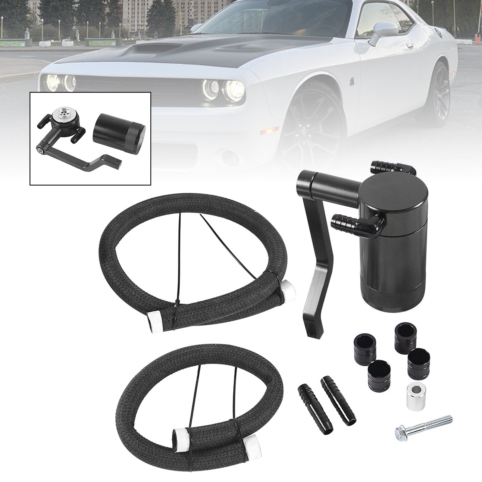 Catch Can Air Oil Separator Black For Dodge Charger Challenger 2011-2021
