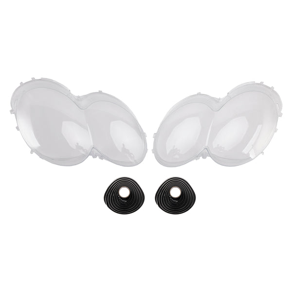 2Pcs Headlight Shell Lens Cover+Glue For Benz W230/R230 SL500 SL600 2003-08