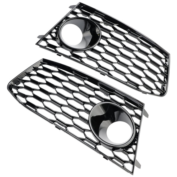 2014-2018 Audi RS7 Pair Front Bumper Fog Light Lamp Frame Grille Covers