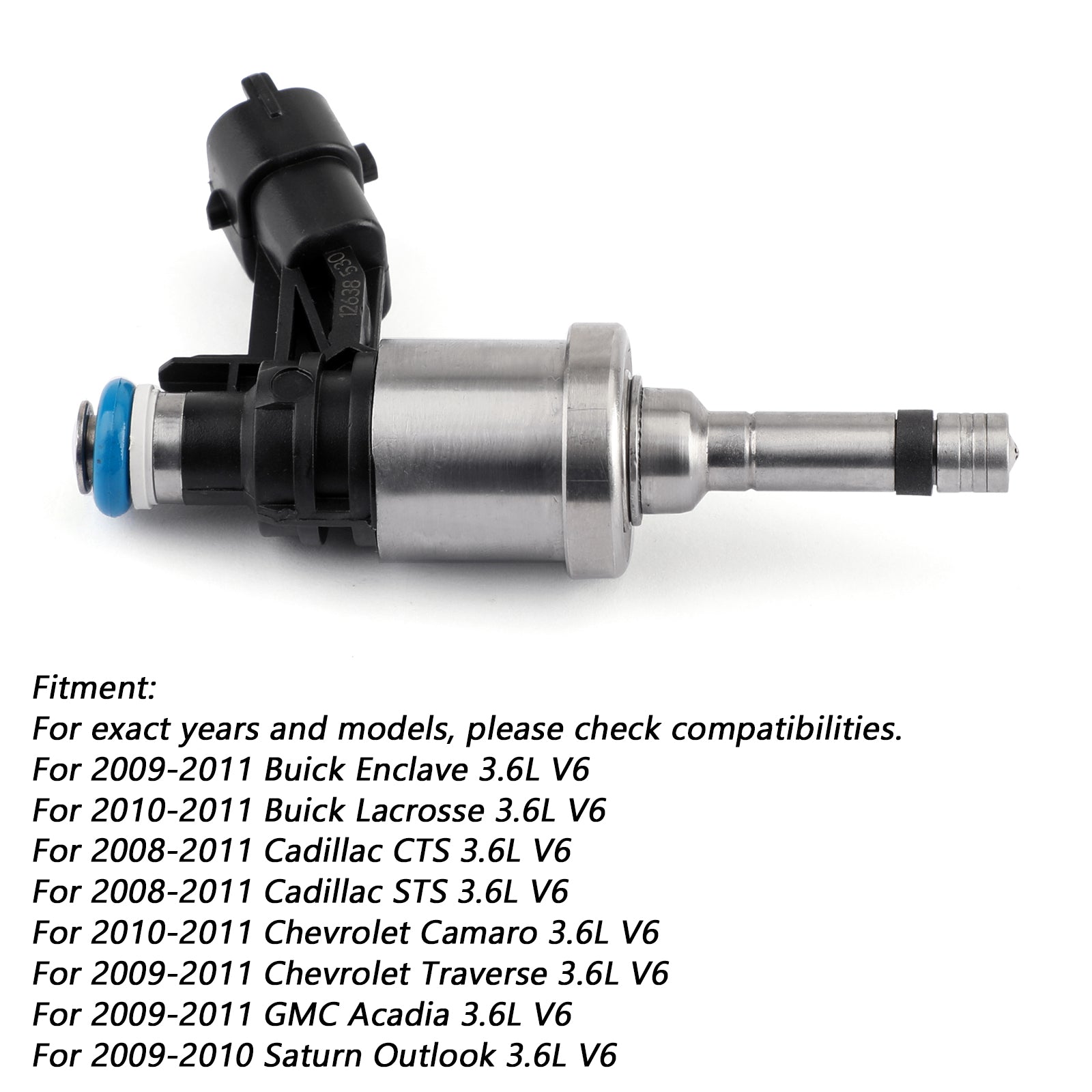 2009-2011 Chevrolet Traverse 3.6L V6 6pcs Inyectores de combustible 12638530