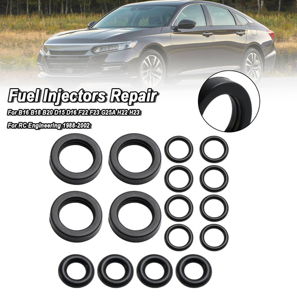 Honda Accord CRX Civic DelSol Prelude 4Pcs Fuel Injector Seal O-Ring Kit BK14H Generic