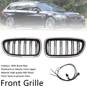 11.2009-02.2017 BMW 5-Series F11 ledvinový nárazník Gril Grille Gloss Black 51137203649 51137203650 Generic