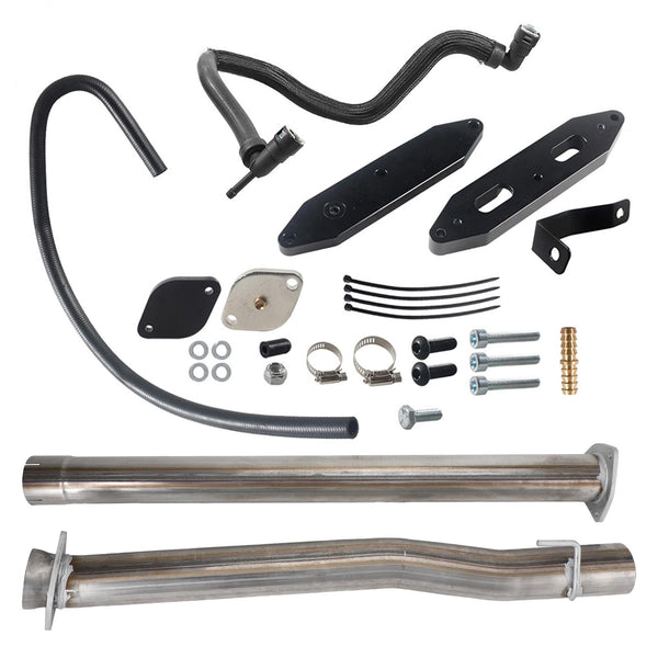 4-Zoll-Schalldämpfer-Auspuffrohr + EGR-Löschsatz für 6,7 l Ford F250 F350 F450 F550 2011–2022 Super Duty Generic