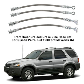 Geflochtener Bremsleitungsschlauchsatz vorne + hinten für Nissan Patrol GQ Y60/Ford Maverick DA Generic