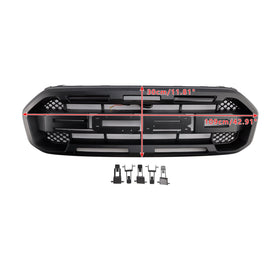 2019-2023 Ford Ranger s LED světlem bez předních kamer černého dravkového stylu přední nárazník Grill Grille Generic