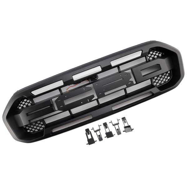 2019-2023 Ford Ranger med LED-lys ingen frontkameraer svart raptor stil fremre støtfanger grillgitter generisk