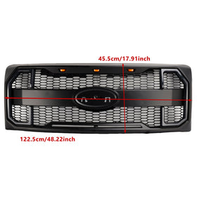 2009-2014 Ford F150 Matte Black Raptor Style Front Bumper Grille Grill Generic
