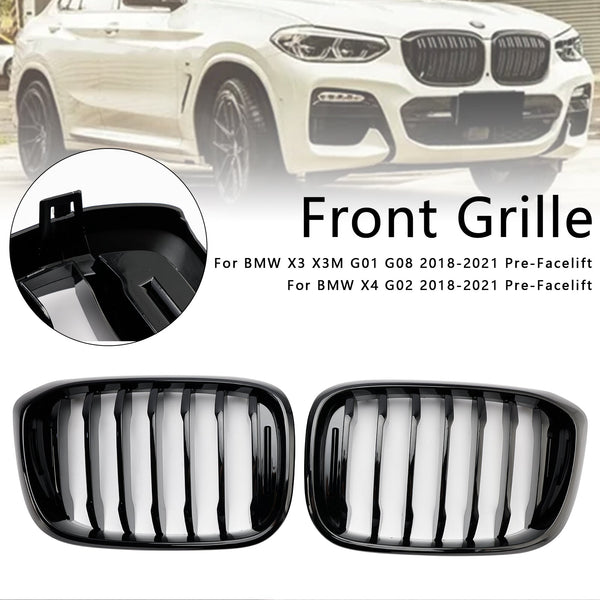 2018-2021 BMW X4 G02 X3 G01 G08 Gloss Black Front Kidney Grille Mesh Grill 51138469959 Generic