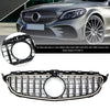 2015-2021 Mercedes-Benz C-Klasse W205 C200 C250 C300 C350 Forkromet forkofangergrill med LED Generisk