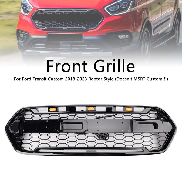 2018-2023 Ford Transit Custom Trail w/ 3led Raptor Style ne MSRT Custom Gloss Black Front Bumper Grille 2467234 Generic