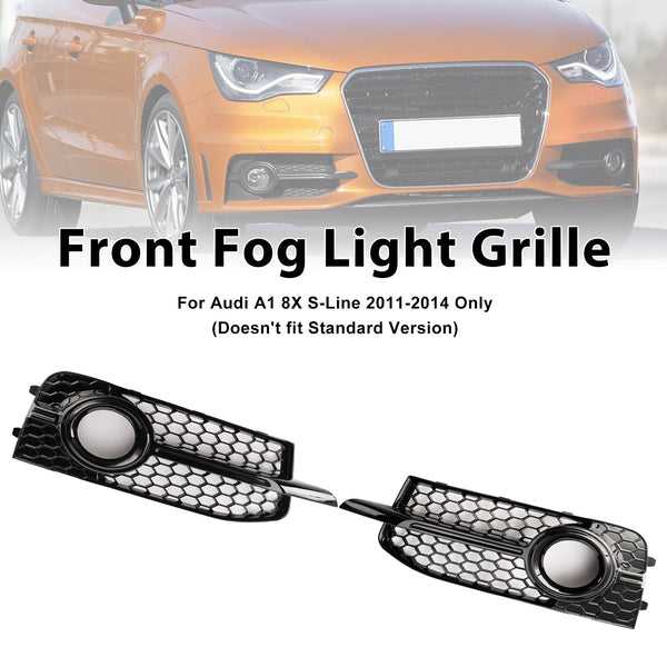 2011–2014 Audi A1 8X S-Line 2 Stück Frontstoßstange Nebelscheinwerfer-Abdeckung Grill 8X0807682B 8X0807681B Generisch