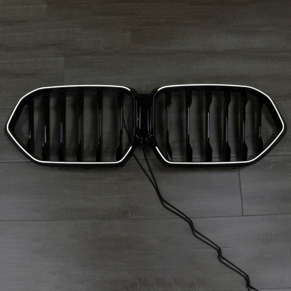 2023-2025 BMW X6 G06 M60I Černá mřížka předního nárazníku s GRILS W/CAREM