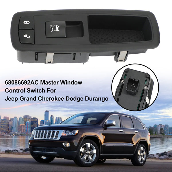 Jeep Grand Cherokee uit 2014-2015 met automatische omhoog-omlaagfunctie Hoofdraambedieningsschakelaar 68086692AC Algemeen