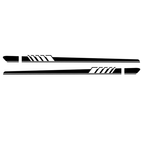 2pcs Side Skirt Stripes Decal Sticker for Mercedes Benz W205 C Class AMG Black