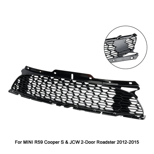 2007-2013 MINI R56 Cooper JCW 3-dörrars halvkombi glansig svart främre stötfångargrill Generic