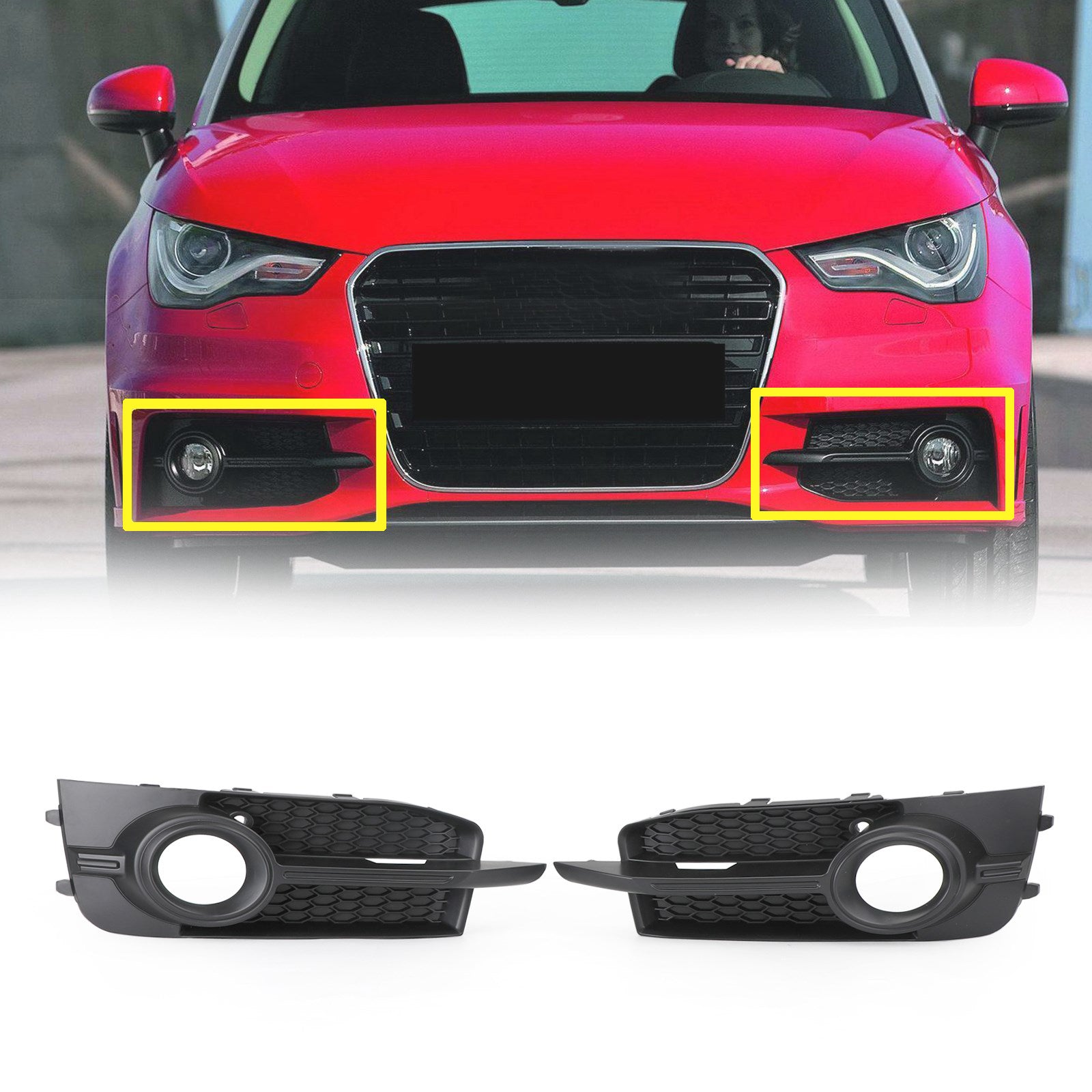 2011-2014 Audi A1 8X S-Lijn 2 STKS Voorbumper Mistlamp Cover Grille 8X0807682B