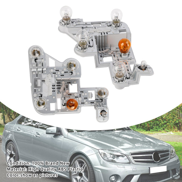 2007–2010 Mercedes-Benz W204 C-Klasse venstre + høyre baklyktpæreholder med pærer A2048201500 A2048201600 Generisk