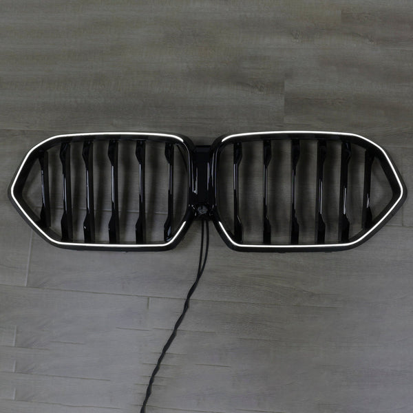 2020-2022 BMW x6 G06 M50I Svart front støtfanger grill grill m/kamera hull generisk