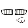 01.2009-10.2016 BMW 5-serie F10 Nyrestøtfangergrill Grill glans sort 51137203649 51137203650 Generisk