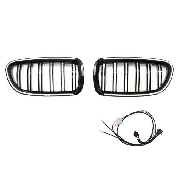 01.2009-10.2016 BMW 5-serie F10 Nyrestøtfangergrill Grill glans sort 51137203649 51137203650 Generisk