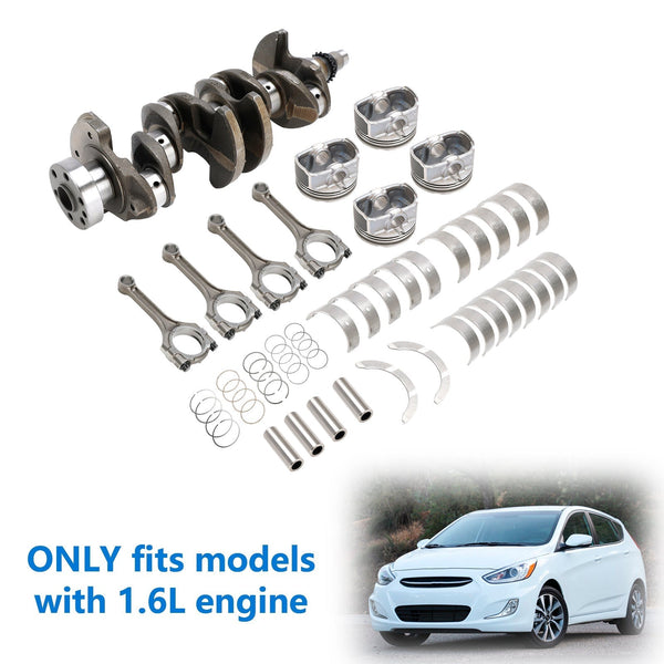 2012 Hyundai Accent GLS Hatchback 4-Door 1.6L engine Crankshaft & Connecting Rod Piston 23510 2B000 23510 2B012