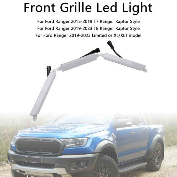 2015-2023 Ford Ranger T7 T8 Voorbumpergrille Grill Wit Led-licht Generiek